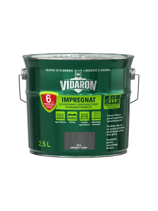 Пропитка для дерева Видарон V16 Серый Антрацит 2,5 л.