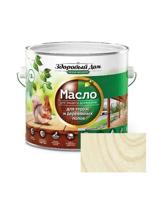 Масло для дерева террас и полов, слоновая кость, 1.8 л