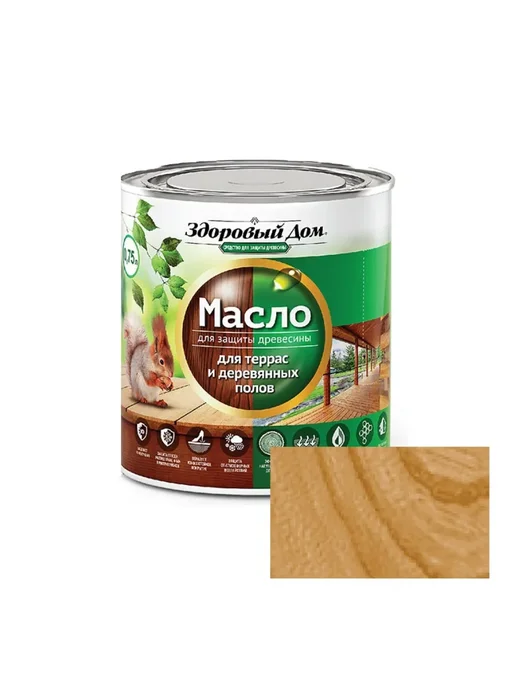 Масло для дерева террас и полов, орех, 0,75 л
