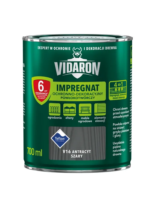 Пропитка для дерева Видарон V16 Серый Антрацит 0,7 л.