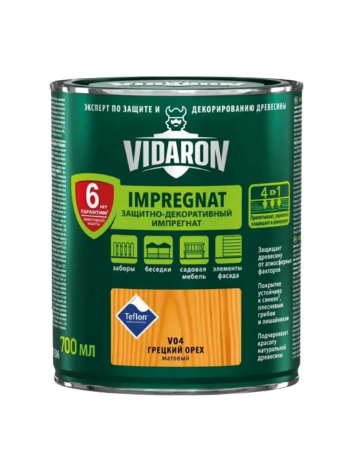 Пропитка для дерева Видарон V04 Грецкий орех 0,7 л.