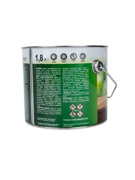 Масло для дерева террас и полов, орех, 1,8 л