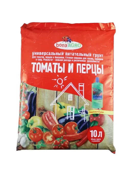 Грунт питательный для томатов и перцев, 10 л превью 2