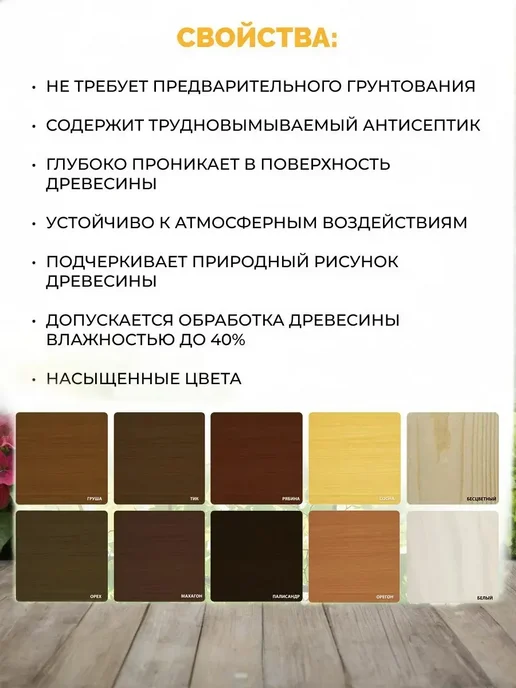 Состав антисептический для древесины, тик 0,75 л превью 3