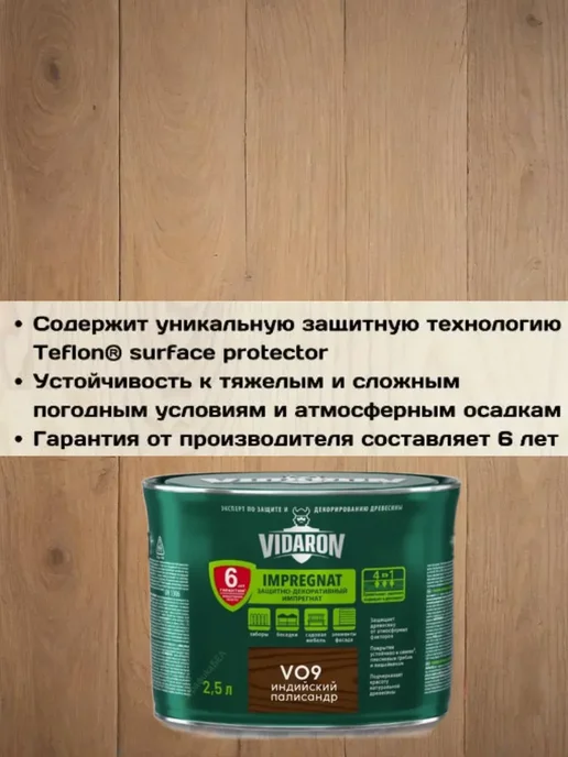 Пропитка для дерева Видарон V16 Серый Антрацит 2,5 л.