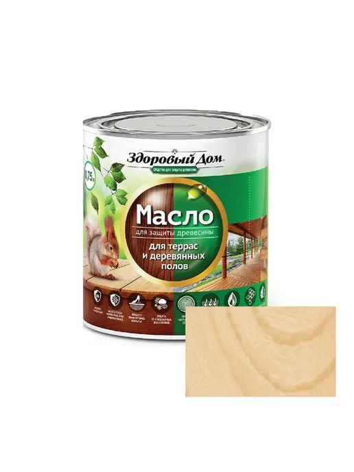 Масло для дерева террас и полов, бесцветное, 0.75 л