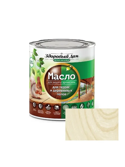 Масло для дерева террас и полов, слоновая кость, 0.75 л